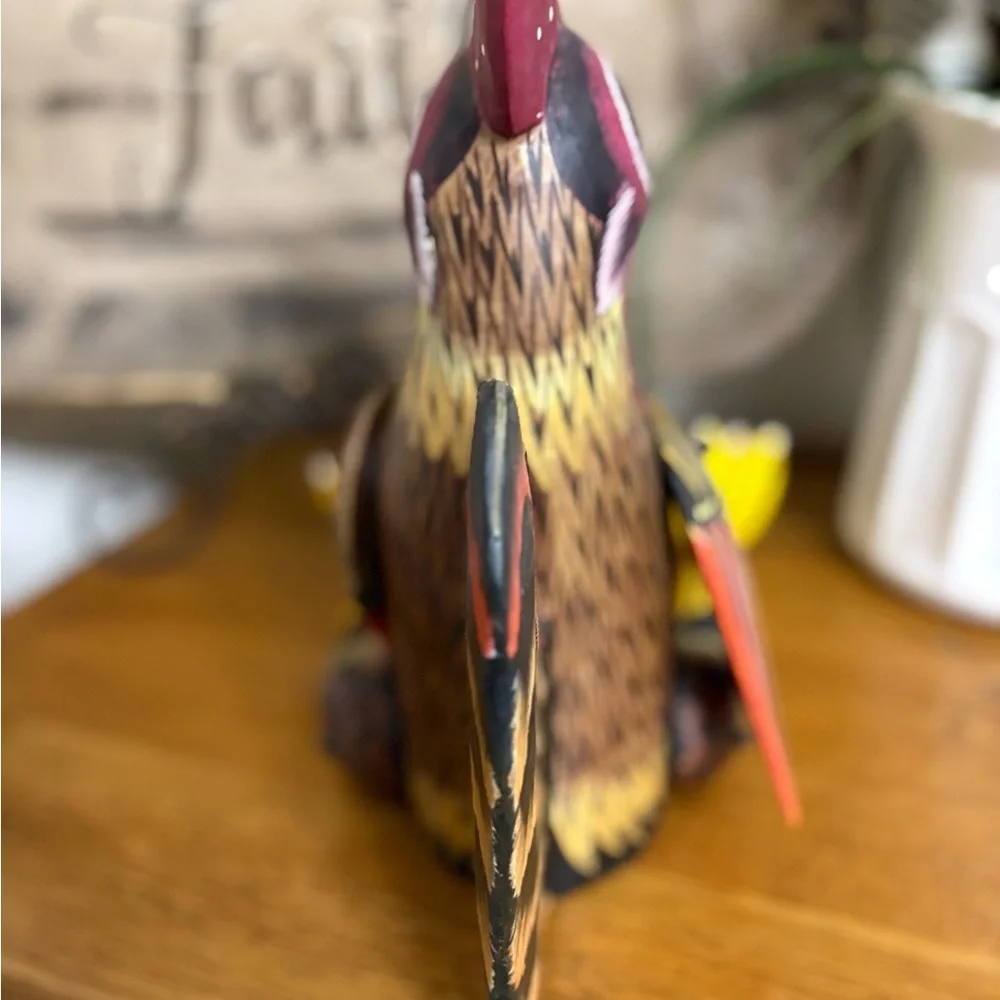 Hand Painted Wooden Rooster